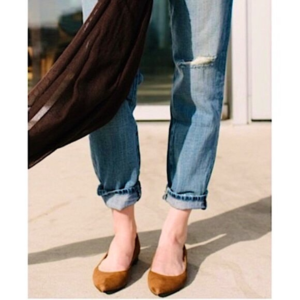 Frye Sienna Cognac Leather Ballet Pointed Flats - Picture 2 of 16